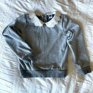 Janie and Jack Peter Pan Collar gray sweatshirt size 4